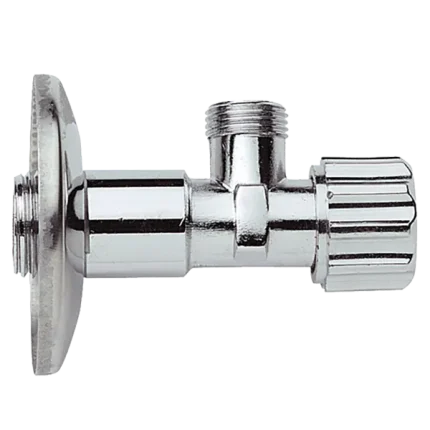 Robinet sous lavabo en cuivre chrome avec rosace 1171212