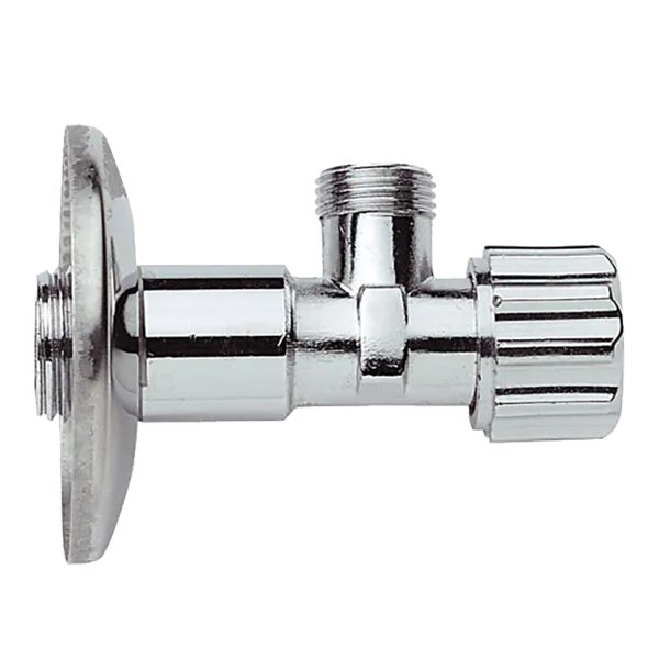 Robinet sous lavabo en cuivre chrome avec rosace 1171238 Robinet sous lavabo en cuivre chrome avec rosace 1171238