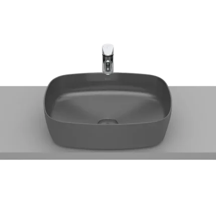 VASQUE À POSER RECTANGULAIRE SOFT EN FINECERAMIC® BONDE DE VIDAGE CÉRAMIQUE INCLUSE SANS TROP-PLEIN