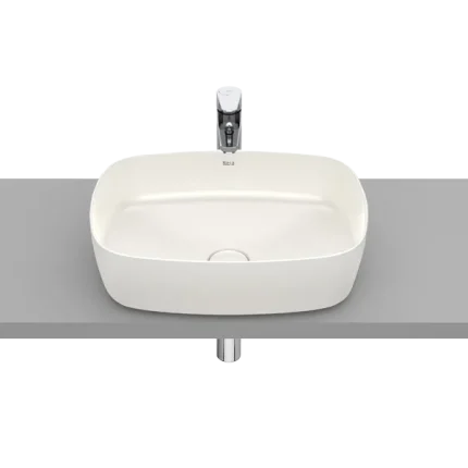 VASQUE À POSER RECTANGULAIRE SOFT EN FINECERAMIC® BONDE DE VIDAGE CÉRAMIQUE INCLUSE SANS TROP-PLEIN