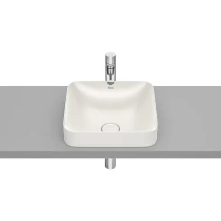 VASQUE SEMI-ENCASTRÉE SQUARE EN FINECERAMIC® BONDE DE VIDAGE CÉRAMIQUE INCLUSE SANS TROP-PLEIN