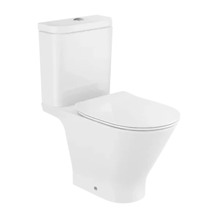 ROUND- PACK WC RIMLESS À ÉVACUATION DUALE AVEC ABATTANT AMORTISSABLE