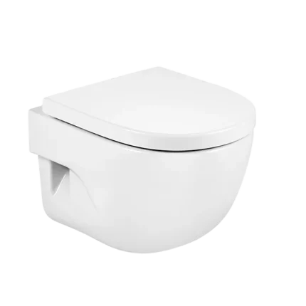 CUVETTE DE WC SUSPENDUE COMPACTE EN PORCELAINE BRIDE FERMÉE