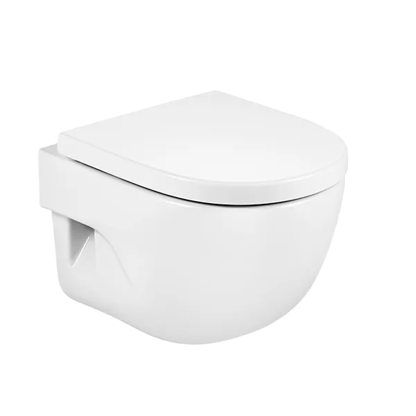 CUVETTE DE WC SUSPENDUE COMPACTE EN PORCELAINE BRIDE FERMÉE CUVETTE DE WC SUSPENDUE COMPACTE EN PORCELAINE BRIDE FERMÉE