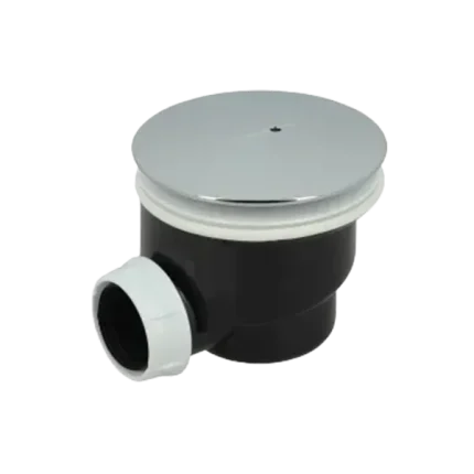 BONDE RECEVEUR DE DOUCHE Ø 90 MM, CAPOT ABS CHROMÉ, SORTIE HORIZONTALE Ø 40 MM