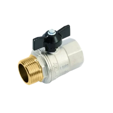 VANNE À SPHÈRE M/F AVEC MANETTE PAPILLON EN ALUMINIUM