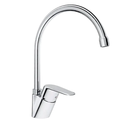 ÉVIER MONOTROU À BEC TUBE MOBILE LIVRÉ AVEC FLEXIBLES D’ALIMENTATIONS