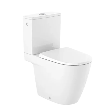 PACK WC BLANC AU SOL RIMLESS À ÉVACUATION DUALE AVEC ABATTANT AMORTISSABLE