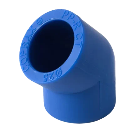 Coude en plastique bleu