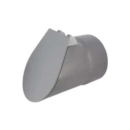 CLAPET DE NEZ EN PVC GRIS, Ø 315 MM, MÂLE, VOLET INCLINÉ À 11°