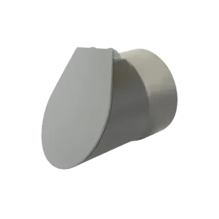 CLAPET DE NEZ EN PVC GRIS, Ø 400 MM, MÂLE, VOLET INCLINÉ À 11°