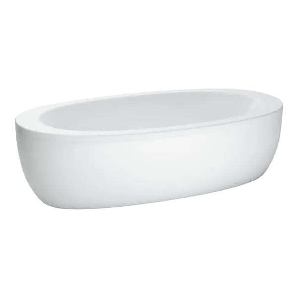 BAIGNOIRE INDÉPENDANTE, OVAL, AVEC TABLIER ET ÉCOULEMENT CENTRAL, ACRYLIQUE SANITAIRE BAIGNOIRE INDÉPENDANTE, OVAL, AVEC TABLIER ET ÉCOULEMENT CENTRAL, ACRYLIQUE SANITAIRE