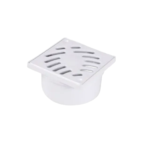 SIPHONNETTE SORTIE VERTICALE AVEC GRILLE CARRÉ 10×10 MM EN PVC BLANC SIPHONNETTE SORTIE VERTICALE AVEC GRILLE CARRÉ 10×10 MM EN PVC BLANC