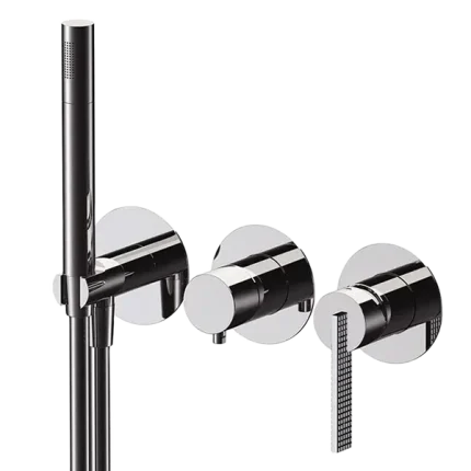 MITIGEUR DE DOUCHE À ENCASTRER 2 VOIES SUR PLAQUE RECTANGULAIRE