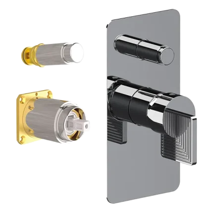 MITIGEUR BAIN/DOUCHE À ENCASTRER, SÉRIE ATTRACTION STELLAR, AVEC INVERSEUR, À COMBINER AVEC LA BOÎTE À ENCASTRER ART. DANBOX. CARTOUCHE Ø 35 MM