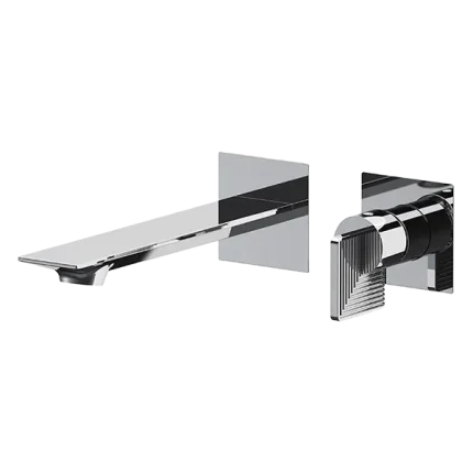 MITIGEUR LAVABO À ENCASTRER, EN LAITON CHROMÉ. LONGUEUR DU BEC: 23CM