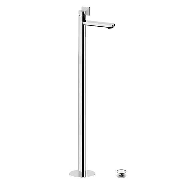 MITIGEUR À PLANCHER POUR LAVABO, VIDAGE AVEC CLICK-CLACK AVEC TROP PLEIN MITIGEUR À PLANCHER POUR LAVABO, VIDAGE AVEC CLICK-CLACK AVEC TROP PLEIN