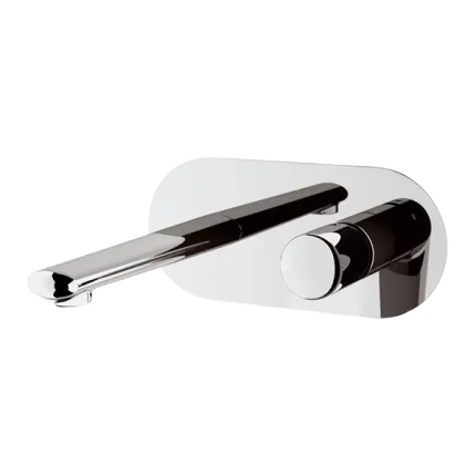 MITIGEUR LAVABO À ENCASTRER AVEC PLAQUE HORIZONTALE EN LAITON CHROMÉ