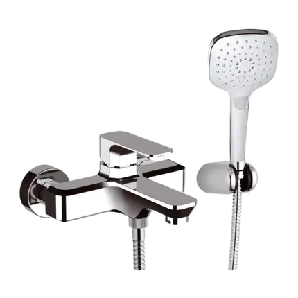 MITIGEUR BAIN-DOUCHE MURAL AVEC FLEXIBLE 150CM ET DOUCHETTE